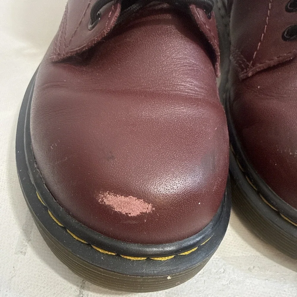 Dr. Martens Delaney Unisex Kids Burgundy Red Casual Side Zip Doc Boots Size 2